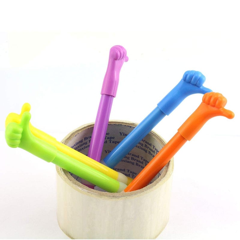 RuiLing 6PCS Thumbs Up Pen Lovely Ball Pen Ballpoint Pen for Students, Mixed Color - Image 3